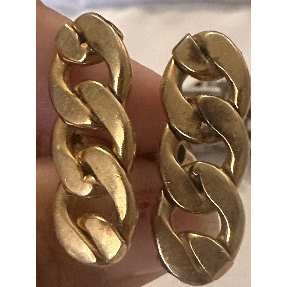 Vintage SWANK Cuban Link Cufflinks Lot Destino Mid Century Gold Silver + Tie